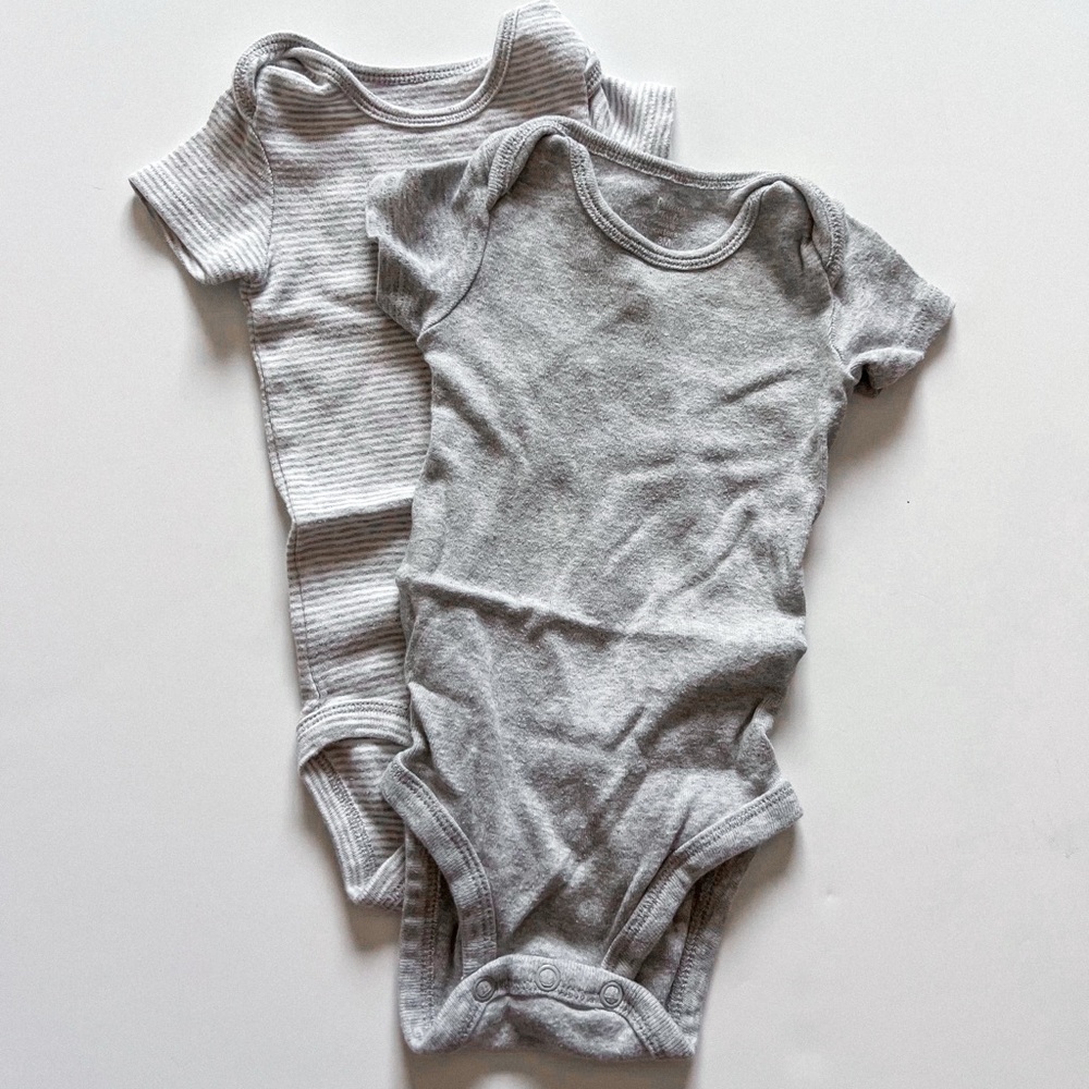 Carter's Gray and White Onesie 2 Pack - Newborn